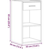 vidaXL Noćni ormarići 2 kom boja betona 35x34x65 cm konstruirano drvo | shoptok.hr