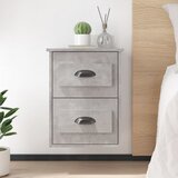 vidaXL Stenska nočna omarica 2 kosa betonsko sive 41,5x36x53 cm Cene