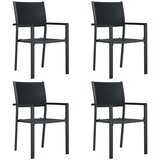 Maison Chic Vrtni stoli - Stol za vrt 4 kosi črna plastika videz ratana JS1535, (21877240) | Shoptok.si