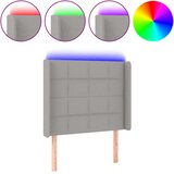  LED uzglavlje svjetlosivo 83 x 16 x 118/128 cm od tkanine | Eponuda.ba