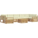  Set vanjskih sofa 8 kom. Bijela i krem Čvrsto drvo akacije | shoptok.hr