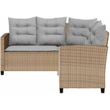  Vrtna sofa sa stolom i jastucima L-oblika bež poli ratan | shoptok.hr