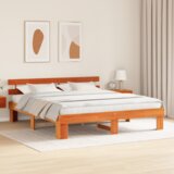  Smeđi okvir kreveta s uzglavljem 180x200 cm od čvrstog bora | shoptok.hr