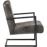  Konzolna fotelja od prave kože pohabana siva | shoptok.hr