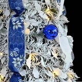  Umjetno božićno drvce s 200 LED svjetlima Bijelo 210 cm PVC | shoptok.hr