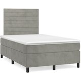 vidaXL Box spring postelja z vzmetnico svetlo siva 120x190 cm žamet Cene