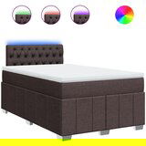 vidaXL Box spring postelja z vzmetnico temno rjav 120x200 cm blago, (21309309) | Shoptok.si