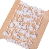  Perlice od umjetnih bisera 10+5 mm, bijele boje, 5m | shoptok.hr