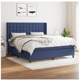 vidaXL Box spring postelja z vzmetnico modra 180x200 cm blag | Shoptok.si