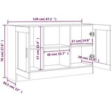  Komoda boja smeđeg hrasta 120 x 30 5 x 70 cm konstruirano drvo | shoptok.hr