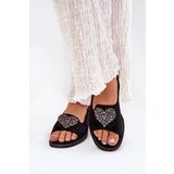 S. BARSKI Women's Sandals With Decorative Heart S.Barski KV27-018 Black | Shoptok.si