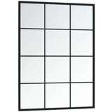  Zidno ogledalo crno 80 x 60 cm metalno | shoptok.hr