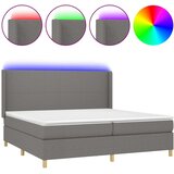  Box spring s madracem LED tamnosivi 200x200 cm tkanina | shoptok.hr