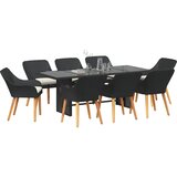  Vrtni set za objed s jastukom 9 pcs Crna poliratan | shoptok.hr