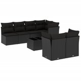 Maison Chic Seti vrtnega pohištva - Vrtna garnitura - Vrtni pohištvo set 8-delna z blazinami črn poli ratan, (21799713) | Shoptok.si
