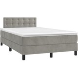  Krevet s oprugama i madracem svjetlosivi 120x190 cm baršunasti | shoptok.hr
