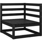  Sedežna garnitura 4-delna črna trdna borovina | Shoptok.si