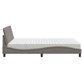  Postelja z vzmetnico taupe 140x200 cm blago | Shoptok.si