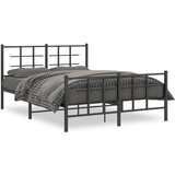 Furnova Kovinski posteljni okvir z vzglavjem in vznožjem črn 140x200 cm, (21937834) | Shoptok.si