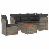 Maison Chic Seti vrtnega pohištva - Vrtna garnitura - Vrtni pohištvo set 6-delna z blazinami siv poli ratan, (21806927) | Shoptok.si
