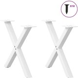  Noge za klubsko mizico v obliki črke X, 2 kosa, bele, 60 x (42-43) cm, jeklo, (22123556) | Shoptok.si