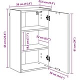 vidaXL kopalniška omarica z vrati siva sonoma 39 x 23.5 x 65 cm | Shoptok.si