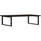  Zidna polica za umivaonik od čelika i masivne hrastovine Smeđa 100 x 60 x 2 cm | Shoptok.si
