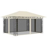vidaXL Paviljon s komarnikom in LED lučkami 4x3x2,73 m krem | Shoptok.si