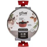 Five INDUKCIJSKI LONAC S POKLOPCEM SILITOP 58,5X18,5X28,5CM BAKELIT/ALUMINIJ/NEHRĐAJUĆI ČELIK/KALJENO STAKLO CRVENA | shoptok.hr