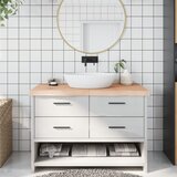 vidaXL Kopalniški pult 120x60x6 cm neobdelan trden les Cene