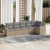  6-dijelni set vrtnih sofa s jastucima bež od poliratana | shoptok.hr