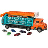  Kamion transporter s trkaćom stazom i 6 autića, narančasti | shoptok.hr
