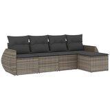  The Living Store Vrtna sedežna garnitura 5-delna z blazinami siv poli ratan - Vrtna Sedežna Garniture, (21447627) | Shoptok.si