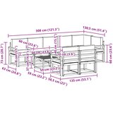  Set vanjskih sofa 9 kom. Bijela i antracit Poliester Smeđa 59 x 59 x 37 cm | shoptok.hr