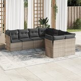vidaXL 8-dijelni set vrtnih sofa od poliratana s jastucima sivi Cijene