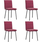  Jedilni stoli 4 kosi vinsko rdeč žamet, (21822362) | Shoptok.si