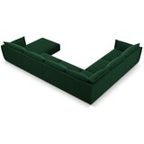 Mazzini Sofas Temno zelena žametna kotna sedežna garnitura v obliki črke "U" (levi kot) Vanda – | Shoptok.si