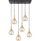  Luster na sajli LACRIMA HONEY 6xE27/60W/230V crna/zlatna/dimljeno bež | Eponuda.com