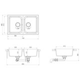 Kuhinjski umivaonik Crna 76 x 48 x 30 cm Kvarc i smola | shoptok.hr