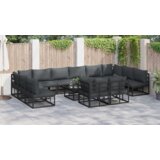 vidaXL Sjedeća garnitura za vrt 12 pcs Crna 423 x 211.5 x 71 cm | shoptok.hr