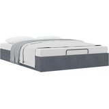 vidaXL Otomanski posteljni okvir brez vzmetnice Temno siva 140x190 cm | Shoptok.si