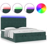 vidaXL Otomanski posteljni okvir z vzmetnicami zelen 200x200cm žamet, (21607507) | Shoptok.si