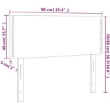  LED uzglavlje tamnosivo 90x5x78/88 cm baršunasto | shoptok.hr