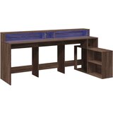 vidaXL Radni stol LED svjetlima smeđa boja hrasta 200x104x91cm drveni | shoptok.hr