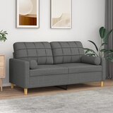 vidaXL Kavč dvosed z blazinami temno siv 140 cm blago Cene