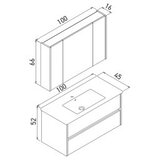 Hanah home Kupatilski ormarić sa umivaonikom i ogledalom (2 komada) Side 100 v3 634 | Eponuda.com
