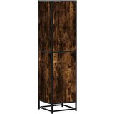 vidaXL Visoka ploča dimljeni hrast 35,5x35x139cm izrađeno drvo i metal | shoptok.hr