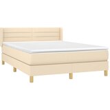  Krevet s oprugama i madracem krem 140 x 190 cm od tkanine | shoptok.hr