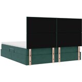  Krevet s prostorom za pohranu s LED-om Tamnozelena 160 x 200 cm | shoptok.hr