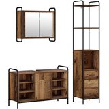  Set ormarića za kupaonicu 3 kom. Staro drvo 40 x 36 x 200,5 cm | shoptok.hr